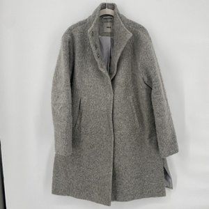 ASOS coat women’s 4 gray pea coat wool blend mid length warm winter career
